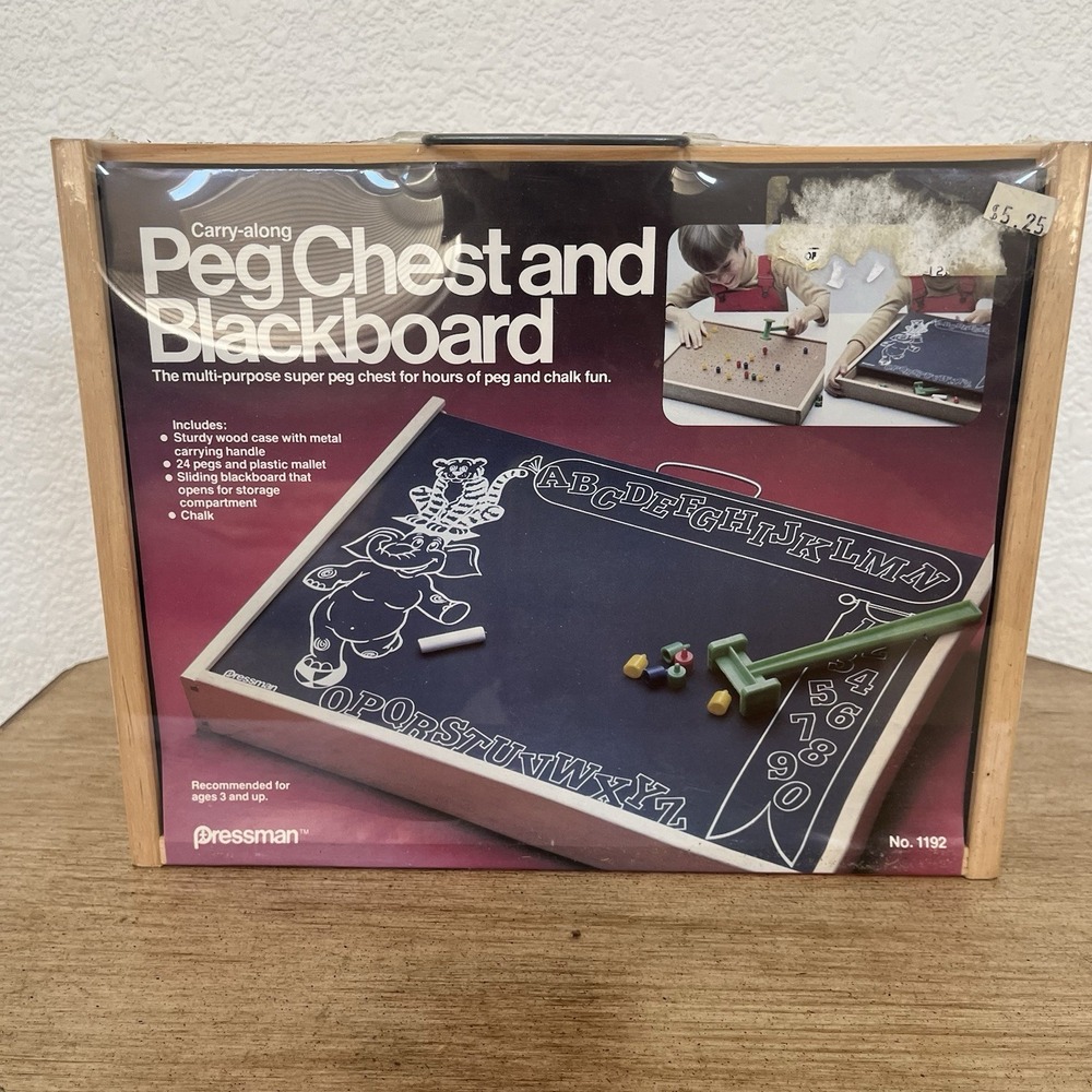 Vintage Pressman Peg And Blackboard Carry Along No. 1192 1980s Sealed!